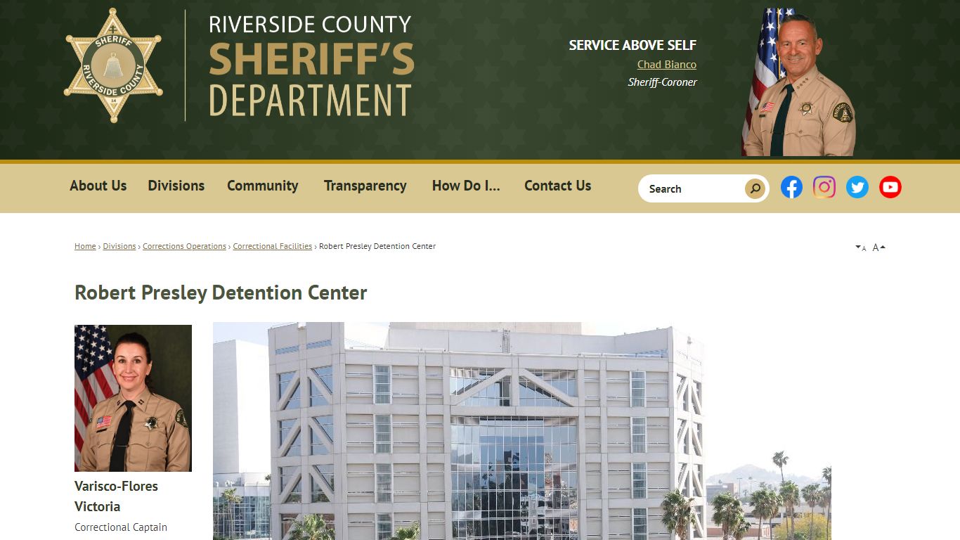 Robert Presley Detention Center | Riverside County Sheriff, CA