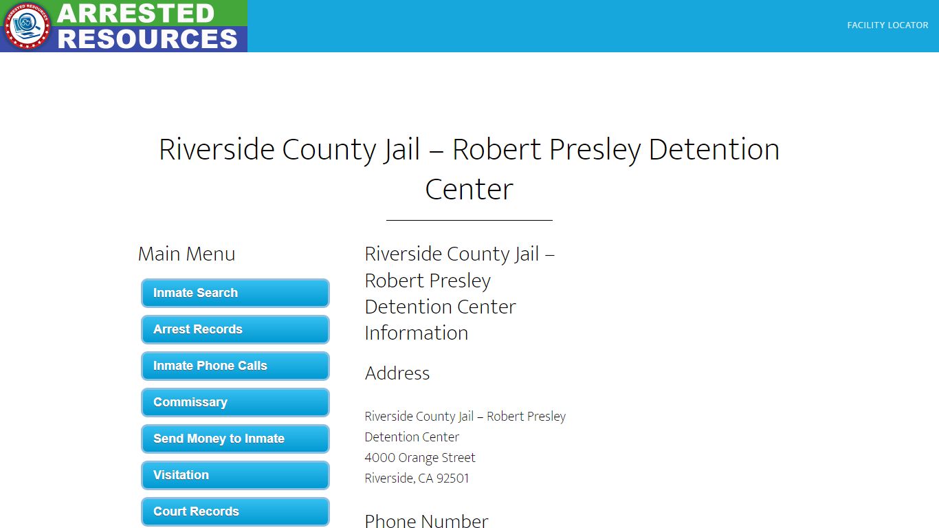 Riverside County Jail – Robert Presley Detention Center